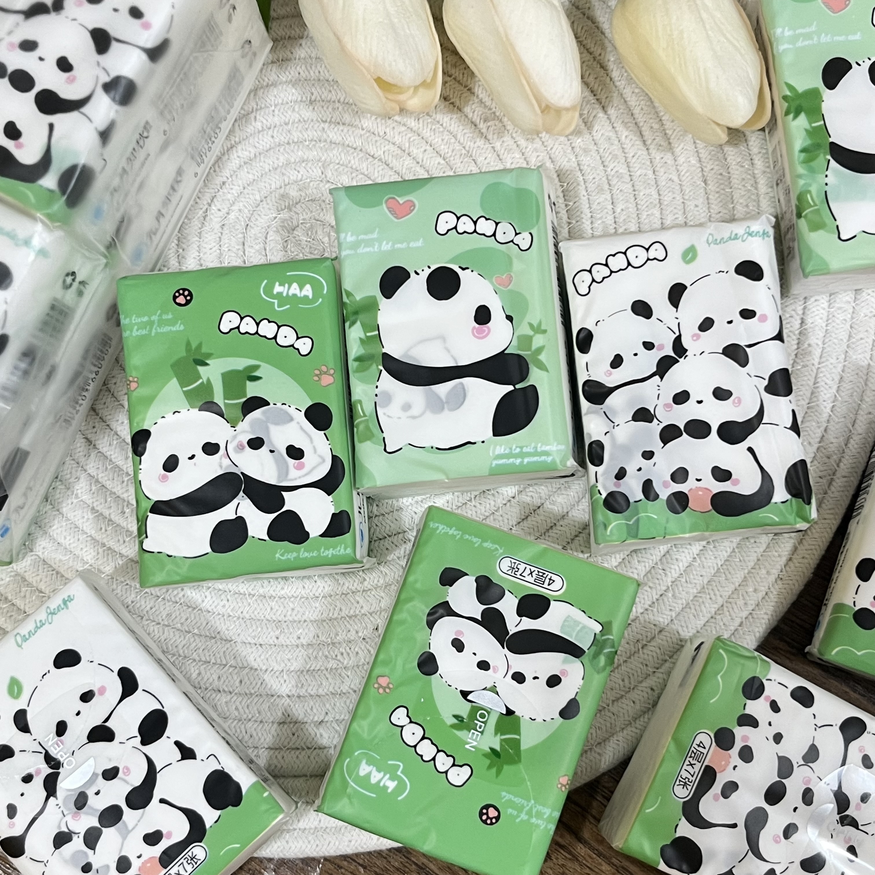 دستمال کاغذی جیبی سه لایه ۷ تایی طرح panda پاندا