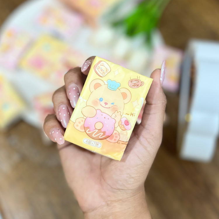 دستمال کاغذی جیبی ۷ تایی با طرح پرینت شده مدل sweet bear