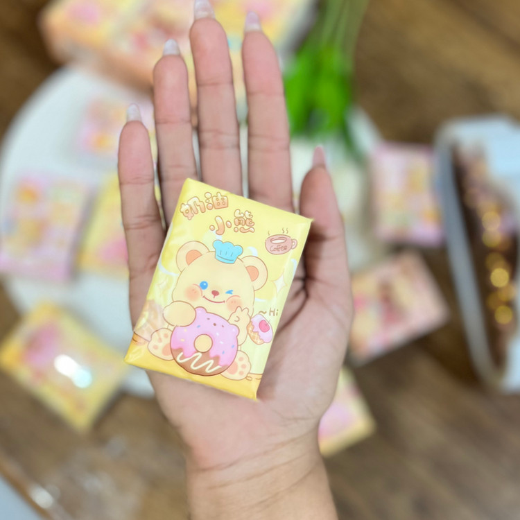 دستمال کاغذی جیبی ۷ تایی با طرح پرینت شده مدل sweet bear