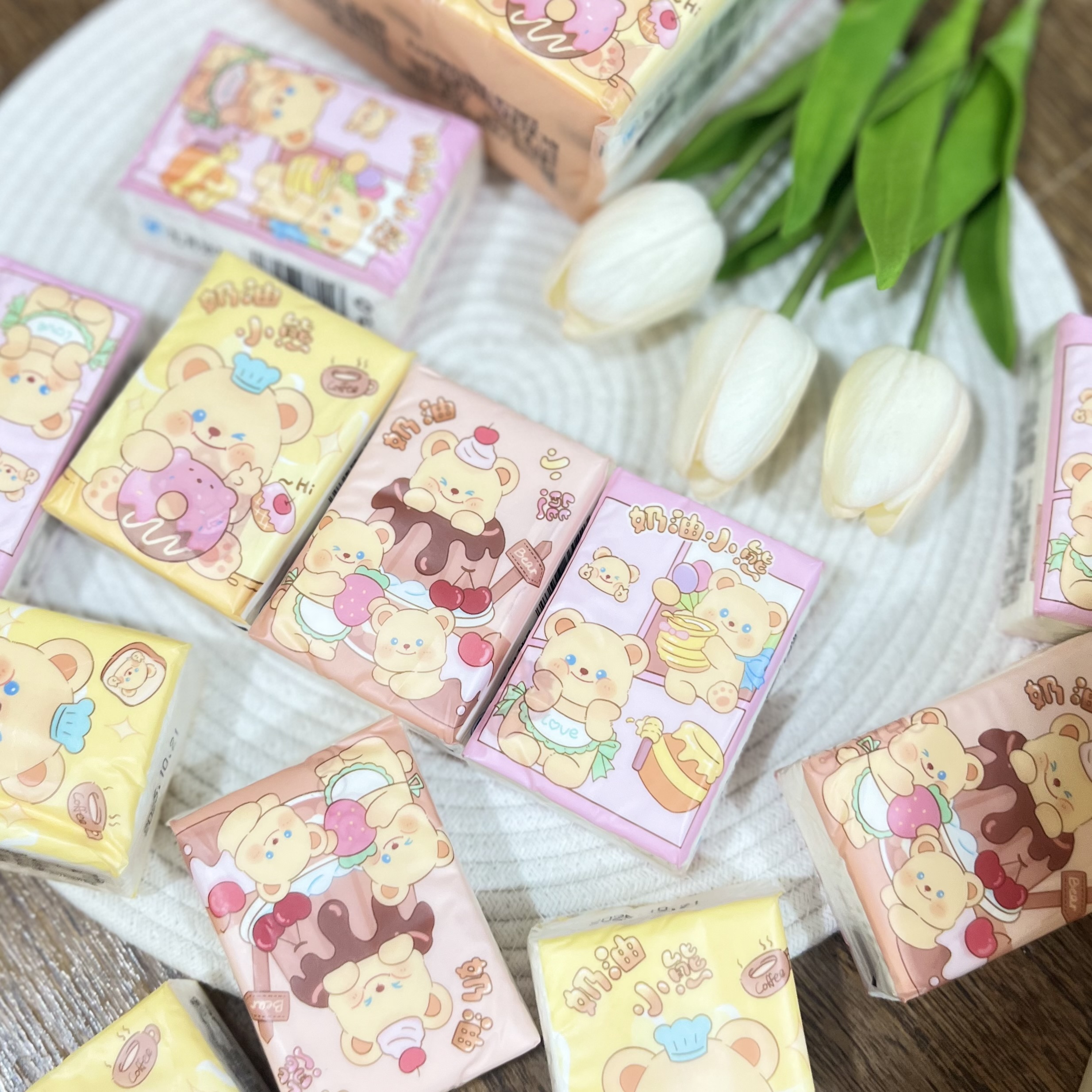 دستمال کاغذی جیبی ۷ تایی با طرح پرینت شده مدل sweet bear