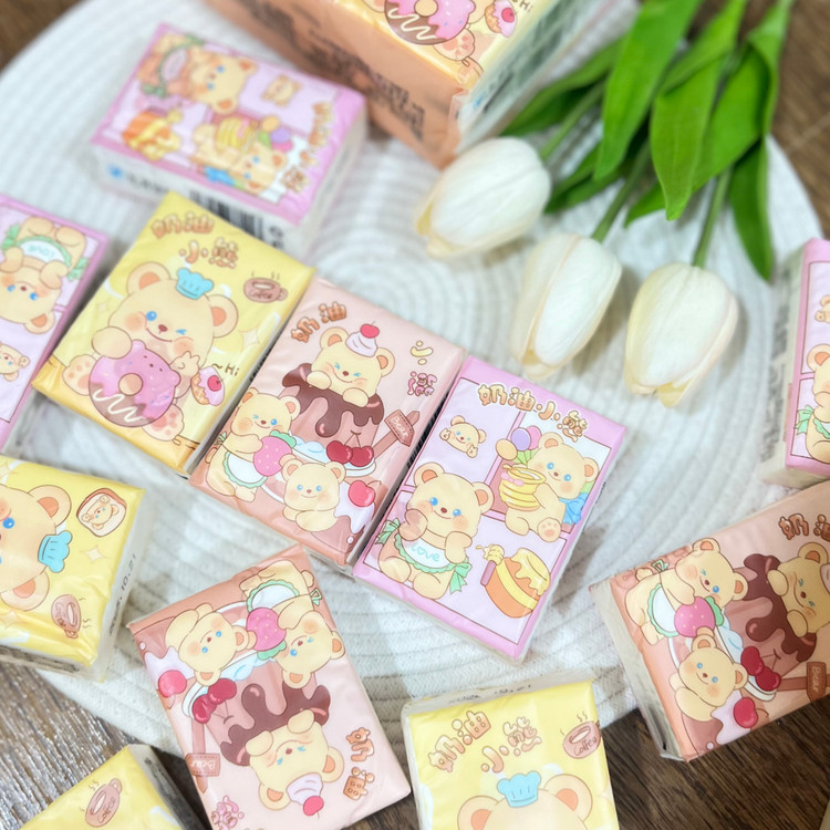 دستمال کاغذی جیبی ۷ تایی با طرح پرینت شده مدل sweet bear
