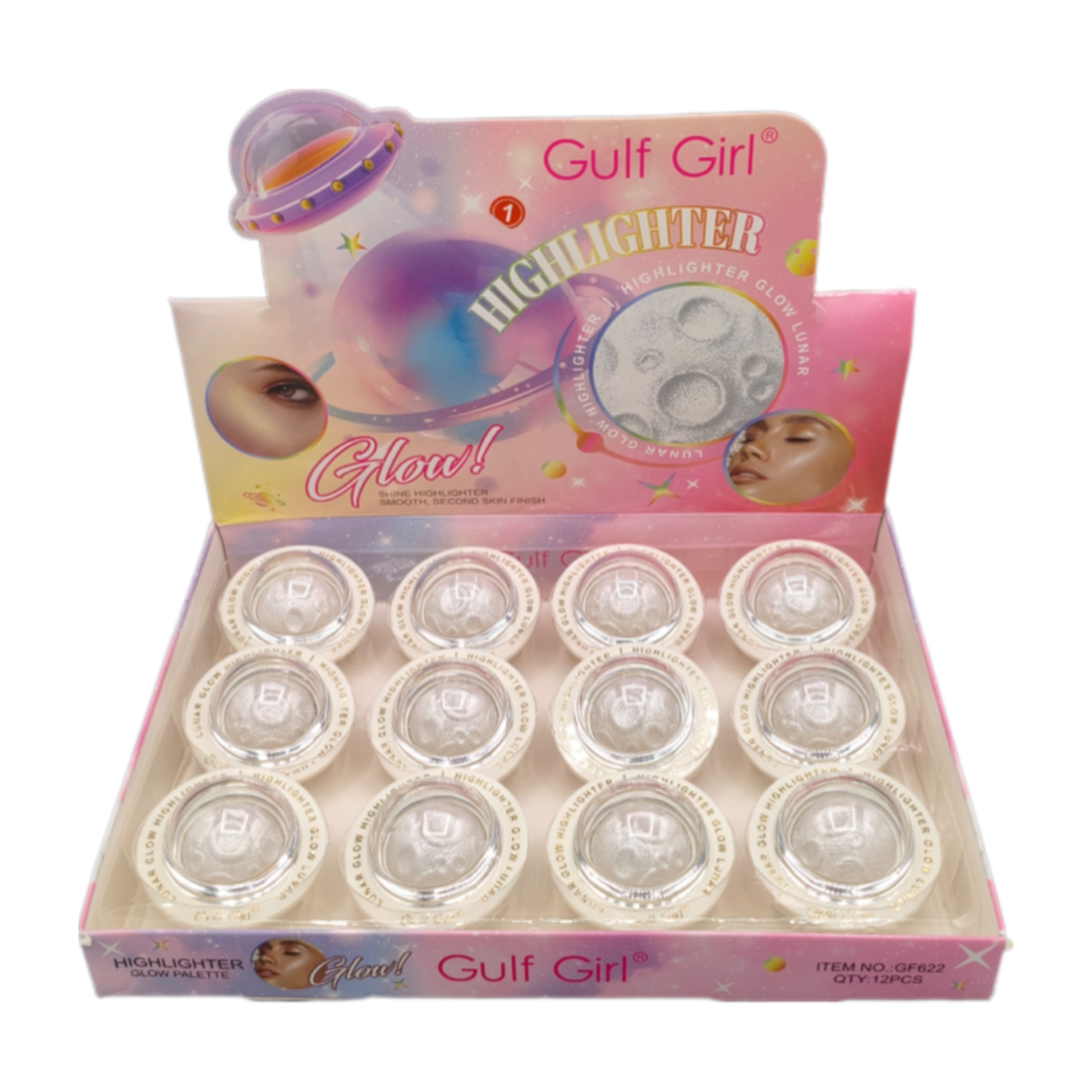 هایلایتر فضایی پودری تک رنگ سفید gulf girl